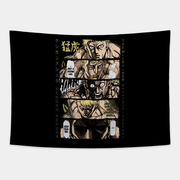 Wakatsuki Takeshi KENGAN - ASHURA - OMEGA Manga Anime Design V1 Tapestry by JPNDEMON