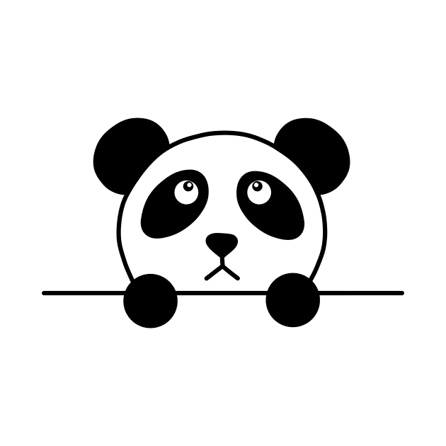 Cute Grumpy Panda Peekaboo by PanyaCreative