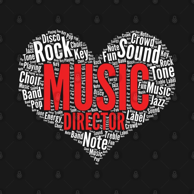 Music director Heart Shape Word Cloud product by theodoros20