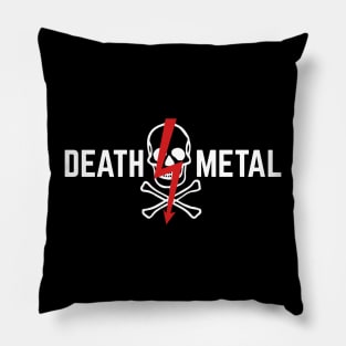 Death Metal Skull Lighting Bolt Pillow