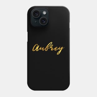 Aubrey Name Hand Lettering in Faux Gold Letters Phone Case