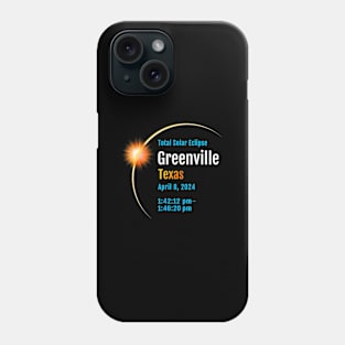 Greenville Texas Tx Total Solar Eclipse 2024 1 Phone Case