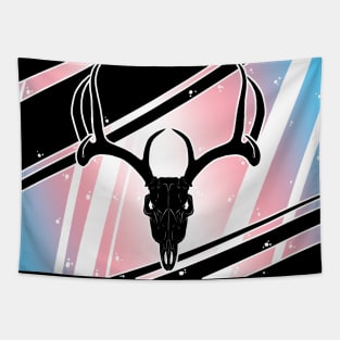 Trans Pride Skull - Deer Tapestry