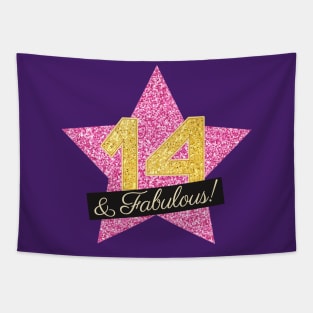 14th Birthday Gifts Women Fabulous - Pink Gold Tapestry