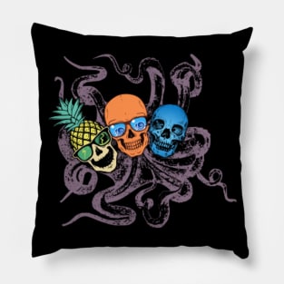 triple skulls Pillow