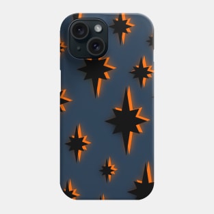 Star Pattern in Black, Blue and Orange Phone Case