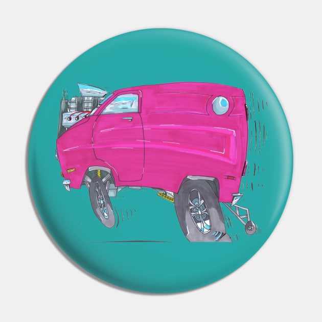 Retro Van Art Pin by FnWookeeStudios