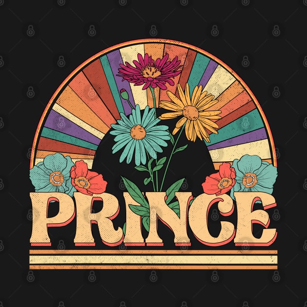 Prince Flowers Name Personalized Gifts Retro Style by Dinosaur Mask Store