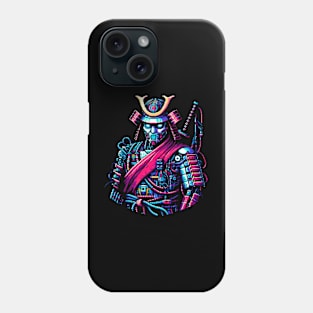 Samurai of the Future - Cyber Warrior Pixel Art Phone Case