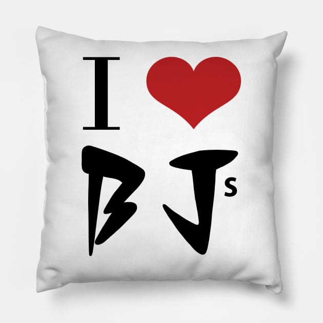 I Heart BJs (Black Jackals) Pillow by AislingKiera