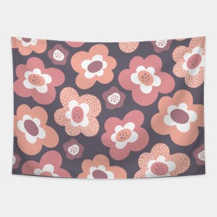 Funky Floral Pattern in Pink and Lavender Tapestry