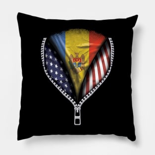 Moldovan Flag  Moldova Flag American Flag Zip Down - Gift for Moldovan From Moldova Pillow