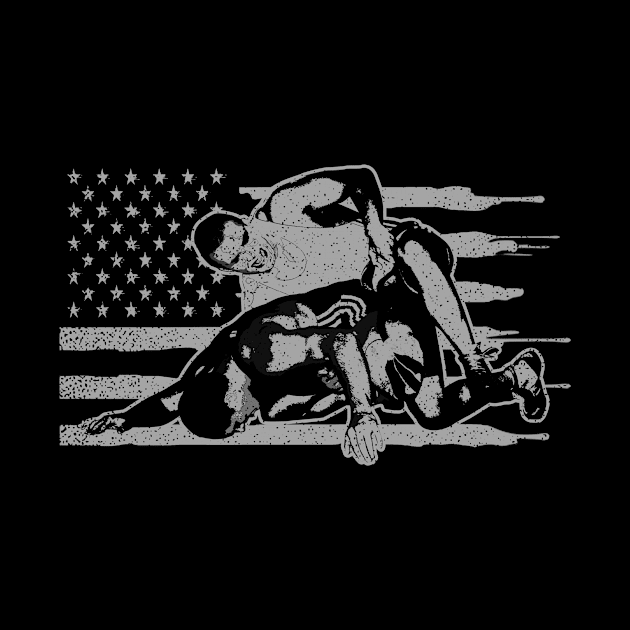 American Flag Wrestling Shirt | Wrestle Coach Gift by Gawkclothing