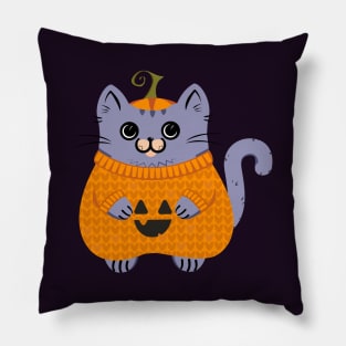 Pumpkin cat Pillow