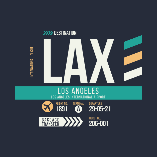 Los Angeles (LAX) Airport Code Baggage Tag by SLAG_Creative