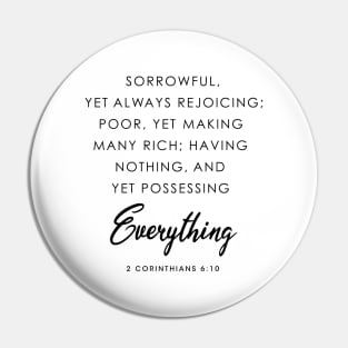 sorrowful, yet always rejoicing; Pin