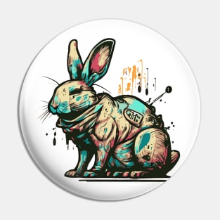 Graffiti Style Rabbit Pin