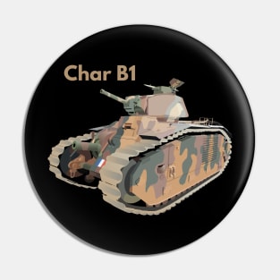 Char B1 WW2 French Tank Pin