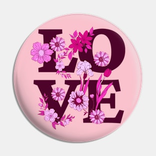 Violet Floral Love Pin