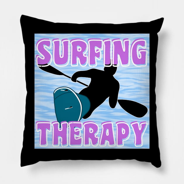 SURFING THERAPY Pillow by fantasmigorical