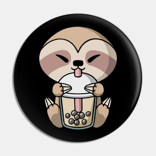 Boba Milk Tea Sloth Pin