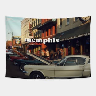 Photography of Beale Street Memphis Tennessee skyline blue clouded sky USA city break Tapestry