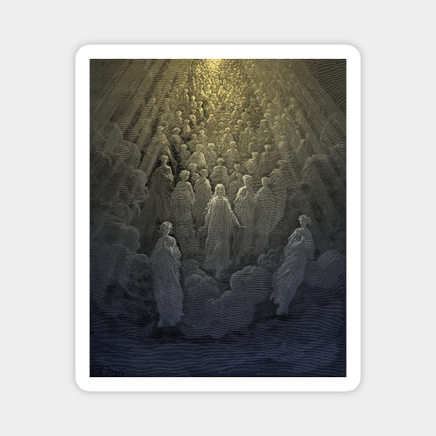 High Resolution Gustave Doré Illustration The Glowing Souls Tinted Magnet by tiokvadrat