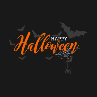 Happy Halloween Bats and Spider T-Shirt