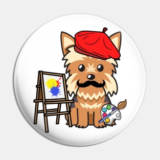 Funny yorkshire terrier is a painter Pin