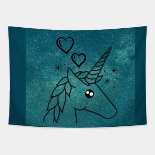 Unicorn In Shiny Stars Tapestry