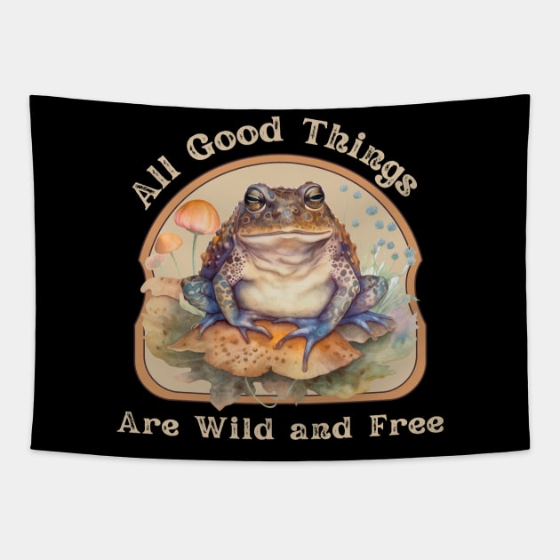 Wild and Free Fairycore Toad Tapestry by Curio Pop Relics