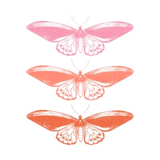 Pink and Orange Vintage Butterfly T-Shirt