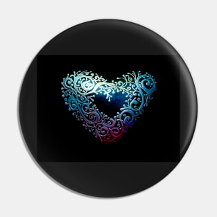 Black Heart with Silver Lining by Julie Ann Stricklin Pin