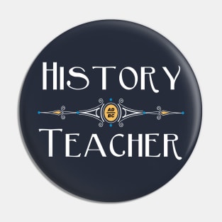 History Teacher White Decorative Line Pin