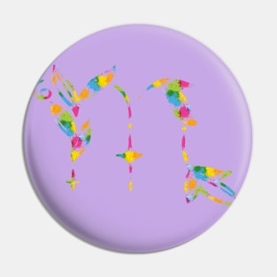 Floral Scorpio Colorful spray Pin