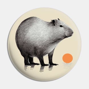 Capybara with an Orange Pin