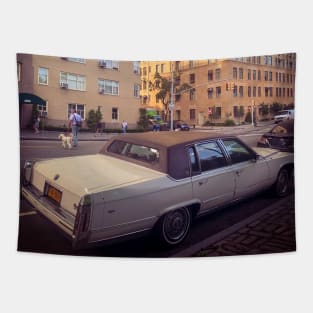 Upper West Side Manhattan NYC Vintage Car Cadillac Tapestry