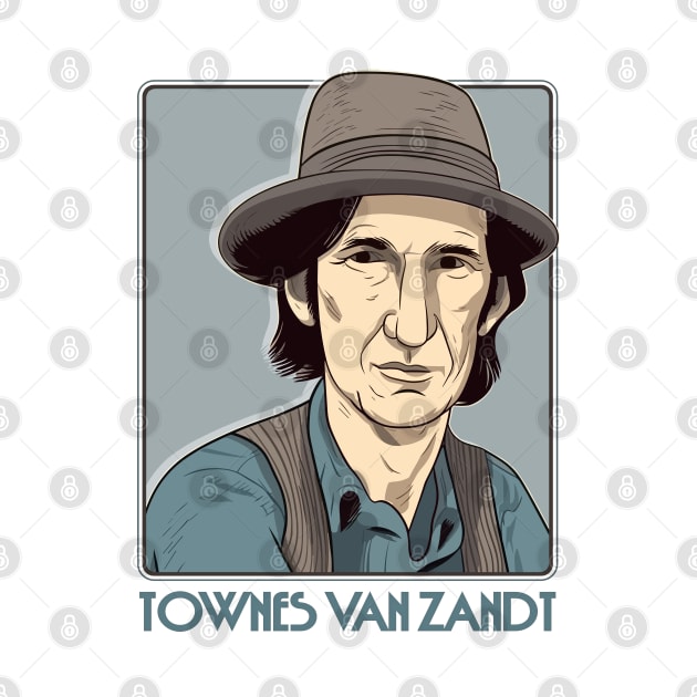 Townes Van Zandt / Retro Style Fan Illustration by DankFutura