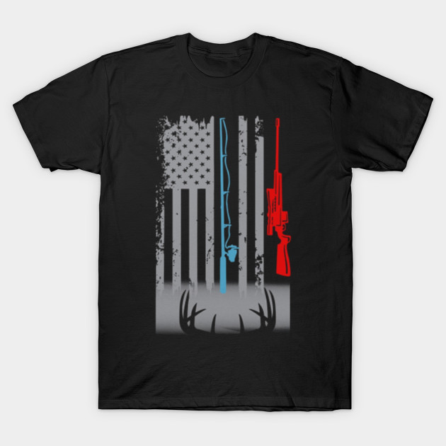 Fishing Rod Hunting Rifle American Flag Fishing Rod Hunting