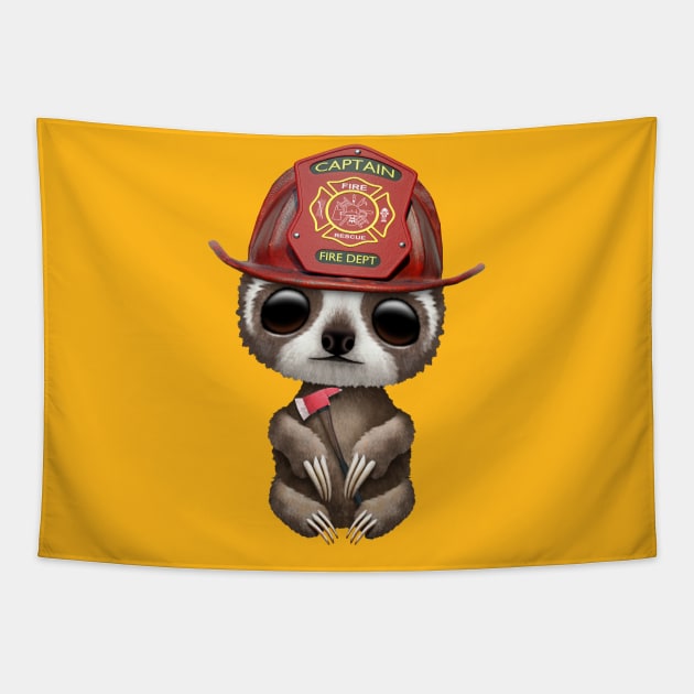 Cute Baby Sloth Firefighter Tapestry by jeffbartels