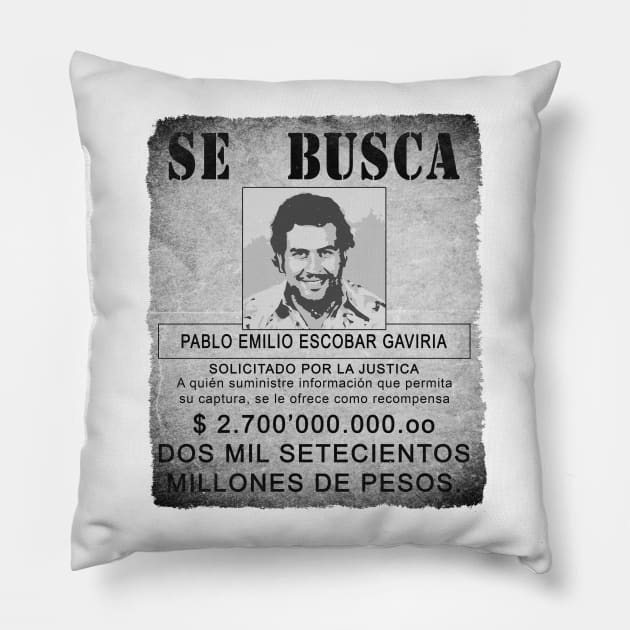 Narcos - Wanted: Pablo Escobar Pillow by Wykd_Life