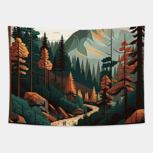 Haking Trail, Forest Minimal Design, Adventure Tapestry