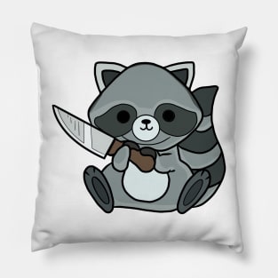 Racoon with a knife! Pillow