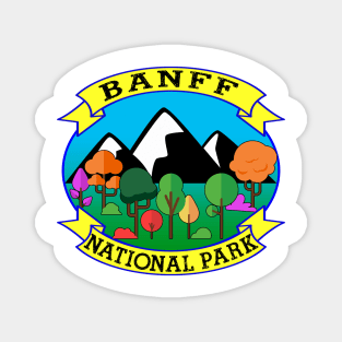 BANFF NATIONAL PARK ALBERTA CANADA Skiing Ski Mountain Mountains Boating Hiking Magnet