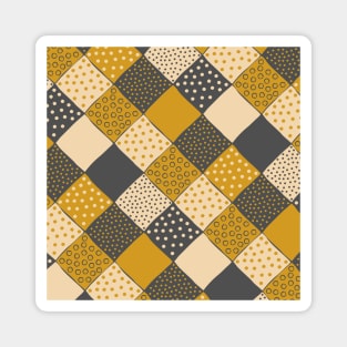 Polka dot Pattern (gold, dark gray and sand) Magnet