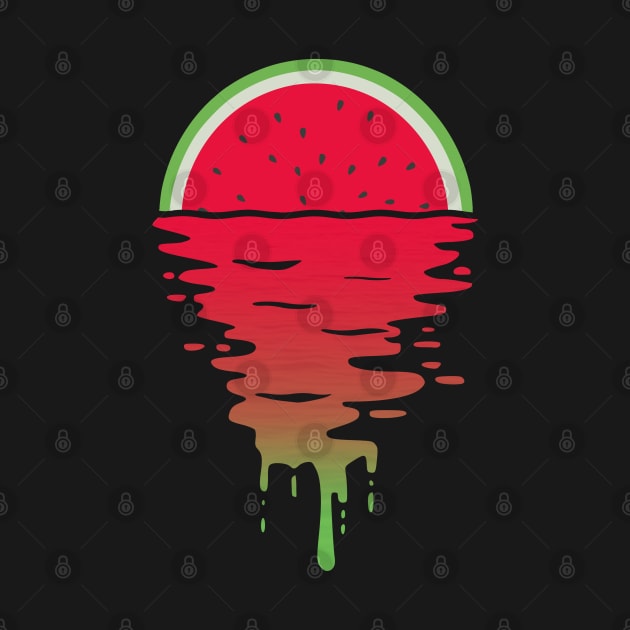 Watermelon 80s Style Sunset Pop Art T-Shirt by Nerd_art