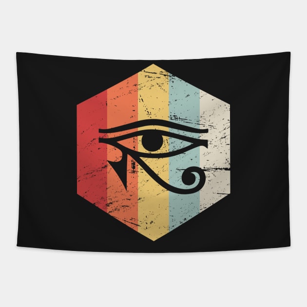 Retro Vintage Egyptian Eye Of Horus Tapestry by MeatMan