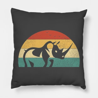 Sunset Rhino Landscape Savanna Pillow