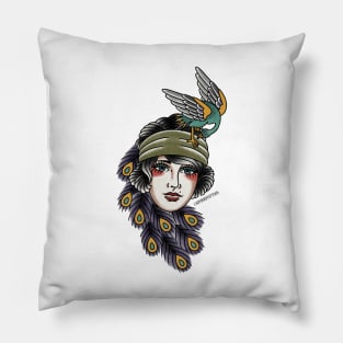 Peacock Lady Head/Face Pillow