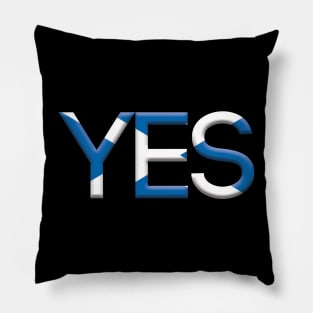 YES, 3D Pro Scottish Independence Saltire Flag Text Slogan Pillow